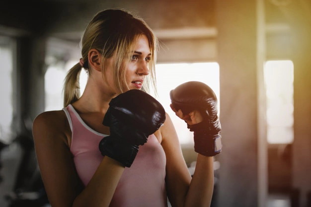 Woman boxing