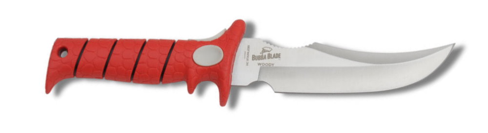 BUBBA BLADE BB1-WD WOODY HUNTING KNIFE STAINLESS STEEL BLADE RED RUBBERIZED HANDLE